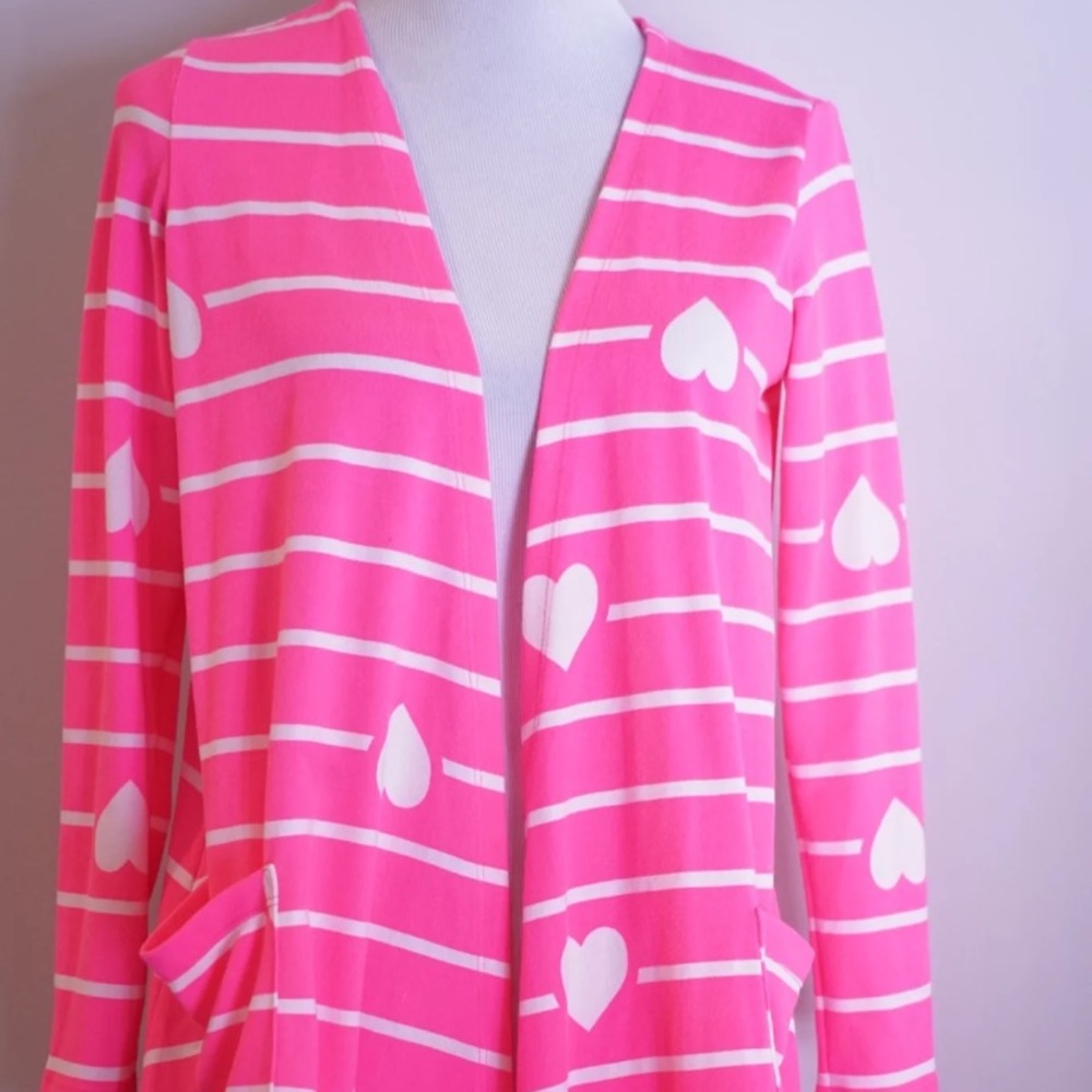 LuLuRoe Caroline Cardigan pink with hearts